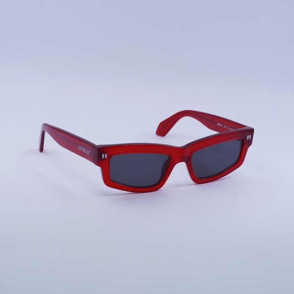 ?️New Off-White OERI135 MIRAMAR 2507 Sunglasses - Red Frame, Grey Lenses